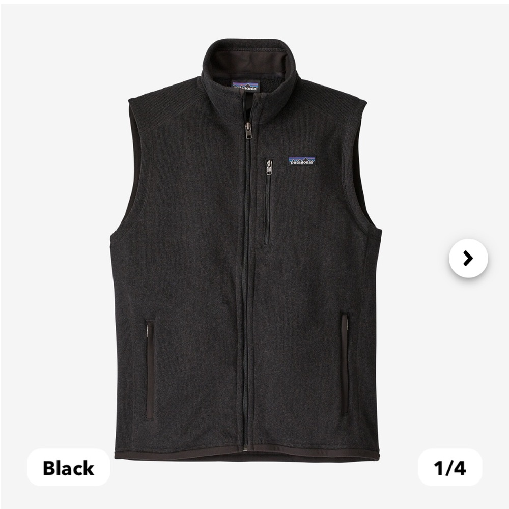Patagonia Men's Better Sweater® Fleece Vest size small, black